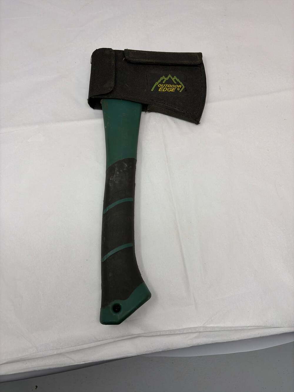Outdoor Edge Camp Axe with Sheath - Green/Black Survival Hatchet